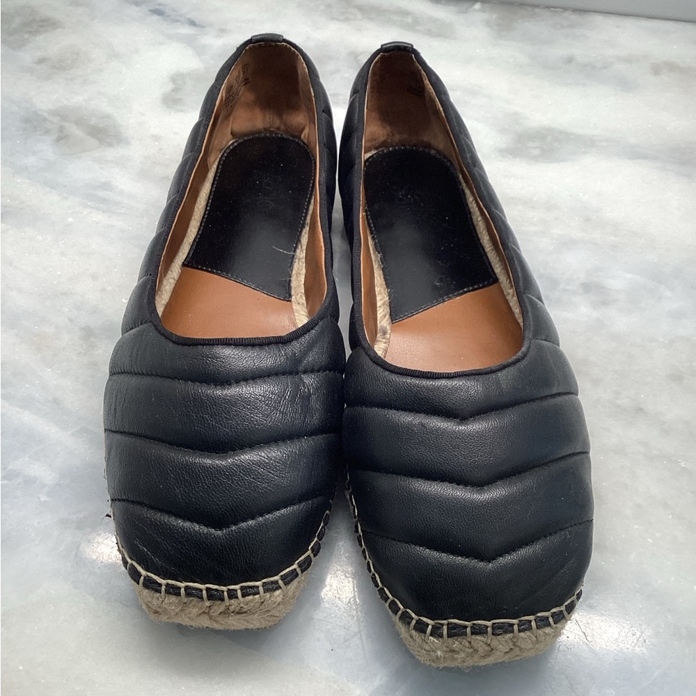 Franco Sarto Black Quilted Espadrille Flats